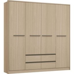 Guarda-Roupa Casal 4 Portas 4 Gavetas Luxus - Nogueira - 2