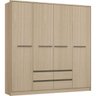 Guarda-Roupa Casal 4 Portas 4 Gavetas Luxus - Nogueira - 2