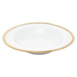 Cj 6 Pratos Fundos de Porcelana Paddy Branco/dourado 22cm Wolff - 4