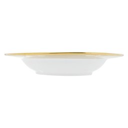 Cj 6 Pratos Fundos de Porcelana Paddy Branco/dourado 22cm Wolff - 5