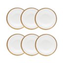 Ver imagem 1 de Cj 6 Pratos Fundos de Porcelana Paddy Branco/dourado 22cm Wolff