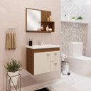 Ver imagem 4 de Conjunto para Banheiro com 1 Porta e 2 Gavetas Isa-MGM Móveis. - Amendoa / Off white