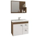 Ver imagem 1 de Conjunto para Banheiro com 1 Porta e 2 Gavetas Isa-MGM Móveis. - Amendoa / Branco