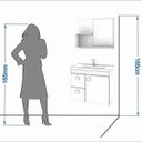 Ver imagem 3 de Conjunto para Banheiro com 1 Porta e 2 Gavetas Isa-MGM Móveis. - Amendoa / Branco