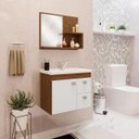 Ver imagem 4 de Conjunto para Banheiro com 1 Porta e 2 Gavetas Isa-MGM Móveis. - Amendoa / Branco