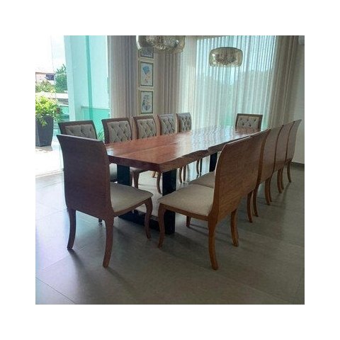 Mesa de Tronco com Bordas Orgânicas - Marrom