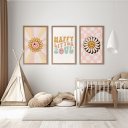 Ver imagem 2 de Kit 3 Quadros Decorativos Infantil - Luz de Flor NO2 - 30x40 - Moldura Madeira