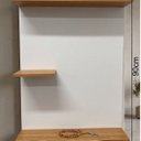 Ver imagem 5 de Prateleira Cantinho da Oração Painel Suspenso MDF Branco Amadeirado Letra 3D