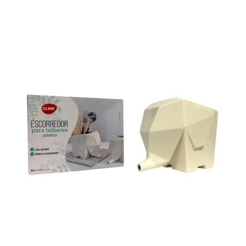 Escorredor e Porta Talheres Elefante Clink Branco