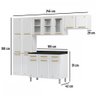 Cozinha de Aço Completa Diamante 14 Portas 3 Gavetas com Vidro Branco 818470 - Telasul - 4