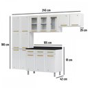 Ver imagem 4 de Cozinha de Aço Completa Diamante 14 Portas 3 Gavetas com Vidro Branco 818470 - Telasul
