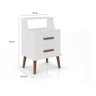 Mesa de cabeceira duas gavetas - branco - 2
