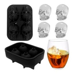 Forma de Silicone Gelo Formato Caveira Crânio 3d 4 Caveiras - 2