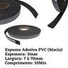 Espuma Fita Adesiva PVC | Borracha Vedação | e=5mm X 10 Mts | Preta - 50mm - 7