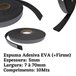 Espuma Fita Adesiva EVA | Borracha Vedação | e=5mm X 10 Mts | Preta - 50mm - 1
