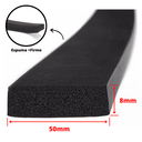 Ver imagem 1 de Espuma Fita Adesiva EVA | Borracha Vedação | e=8mm X 10 Mts | Preta - 50mm
