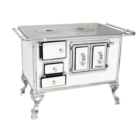 Fogão a Lenha Venâncio Nº2 Branco Sem Tampa Lado Direito 2DBRPT