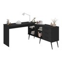 Ver imagem 2 de Mesa de Manicure Profissional em L com 3 Gavetas Jady Multimóveis Mp6041 Preto