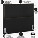 Ver imagem 4 de Cabeceira Box Casal King Com Tachas 195 cm Vicenza L02 Couríssimo Preto - Lyam Decor