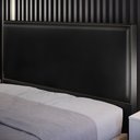 Ver imagem 3 de Cabeceira Box Casal King Com Tachas 195 cm Vicenza L02 Couríssimo Preto - Lyam Decor
