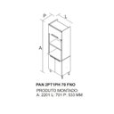 Ver imagem 2 de Paneleiro 3 Portas Nicho para 2 Fornos New Porto - Itatiaia Freijó/off White