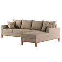 Ver imagem 2 de Sofá Beny com Chaise Direita, 2,60x1,40m, 4 Lugares, Linho, Base em Madeira. (bege)