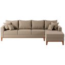 Ver imagem 4 de Sofá Beny com Chaise Direita, 2,60x1,40m, 4 Lugares, Linho, Base em Madeira.