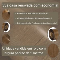 Piso Vinilico em Manta Fosco Imita Madeira Antiderrapante Pvc 0,7mm 10m² Imbuia - 4