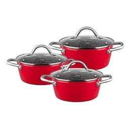 Conjunto de panelas 3 peças (Nº 20, 24 e 28) antiaderente Stoneflon Granito Mta - 1