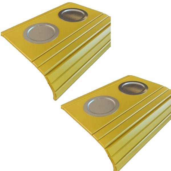 Conjunto 2 Esteiras de Braço para Sofá Flexível Porta Copo Alumínio Amarelo Sete Estrela