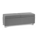 Ver imagem 4 de Recamier Madri 120cm com Rodinhas Linho Estrutura Madeira Cinza