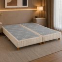 Ver imagem 1 de Base para Cama Box King Bipartida CR462E Estrutura em Madeira Bege Multimóveis