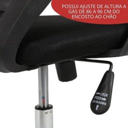 Cadeira de Escritório Luxo Secretária Importway Encosto Telado - 5
