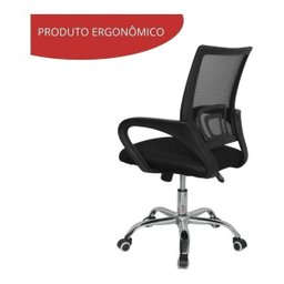 Cadeira de Escritório Luxo Secretária Importway Encosto Telado - 8