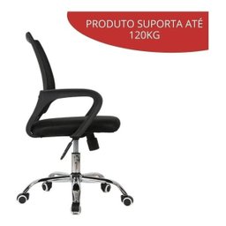 Cadeira de Escritório Luxo Secretária Importway Encosto Telado - 3