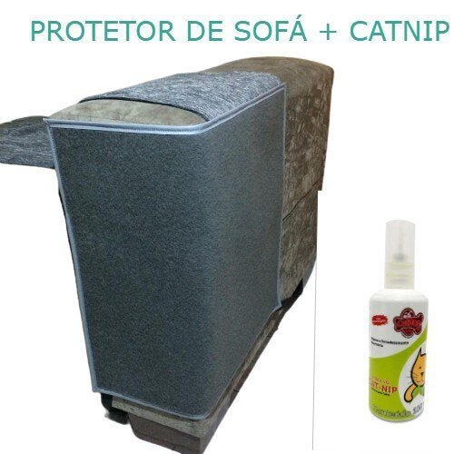 Arranhador de Gato / Protetor De Sofá ( 2 unidades) e 1 Cat Nip:cinza - 1