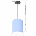Ver imagem 2 de Lustre Luminária Pendente Vivare Free Lux Pe-4103pr Cúpula em Tecido 15x20cm Azul-bebê Canopla