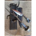 Ver mais imagens de Kit Faca e Garfo Artesanal Gaúcha Prego Trilho Trem Antigo