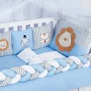 Ver imagem 2 de Kit de Berço Safári Baby Azul 100% Algodão Americano 10 peças