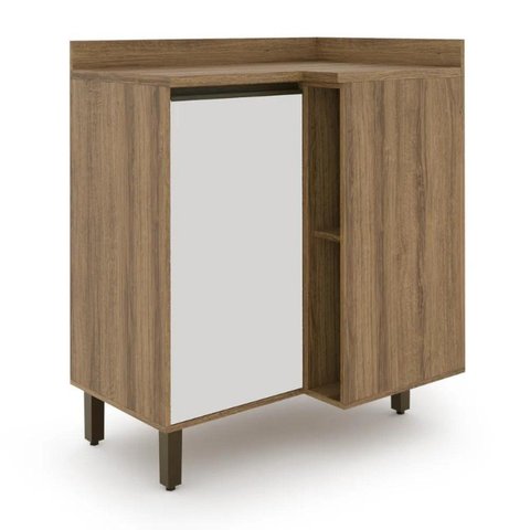 Armário para Cozinha 1 Porta Confort Marrom/Cinamomo/Off-White
