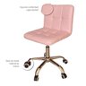 Cadeira Home Office Giratória Couro Pu Rosa W3 - 5