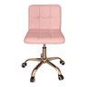 Cadeira Home Office Giratória Couro Pu Rosa W3 - 1