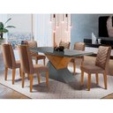Ver imagem 1 de Mesa Aster 180 Tampo em MDF Canto Reto com 6 Cadeiras Liz Moderna