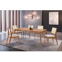Ver imagem 1 de Conjunto Sala De Jantar Mesa Nature Laminada 180x90 Com 06 Cadeiras Nature Rafana Móveis