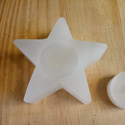 Porta Vela Estrela Selenita Branca