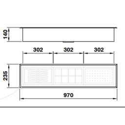 Calha Umida para Canal Equipado Ce-3 Escovado 97x23x14 - 2
