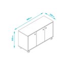 Ver imagem 5 de Balcão em Mdp com 3 Portas 1 Prateleira e 4 Pés Rodízio Brv Móveis Branco