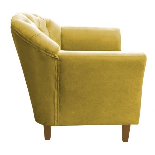 Kit 2 Poltronas Opala Capitonê Decorativa Suede Amarelo - 6