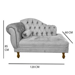 Divã Modelo Imperial - Tamanho 120cm - Tecido Suede:bordo - 3