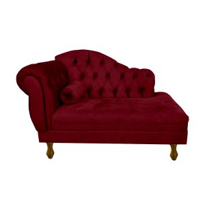 Divã Modelo Imperial - Tamanho 120cm - Tecido Suede:bordo